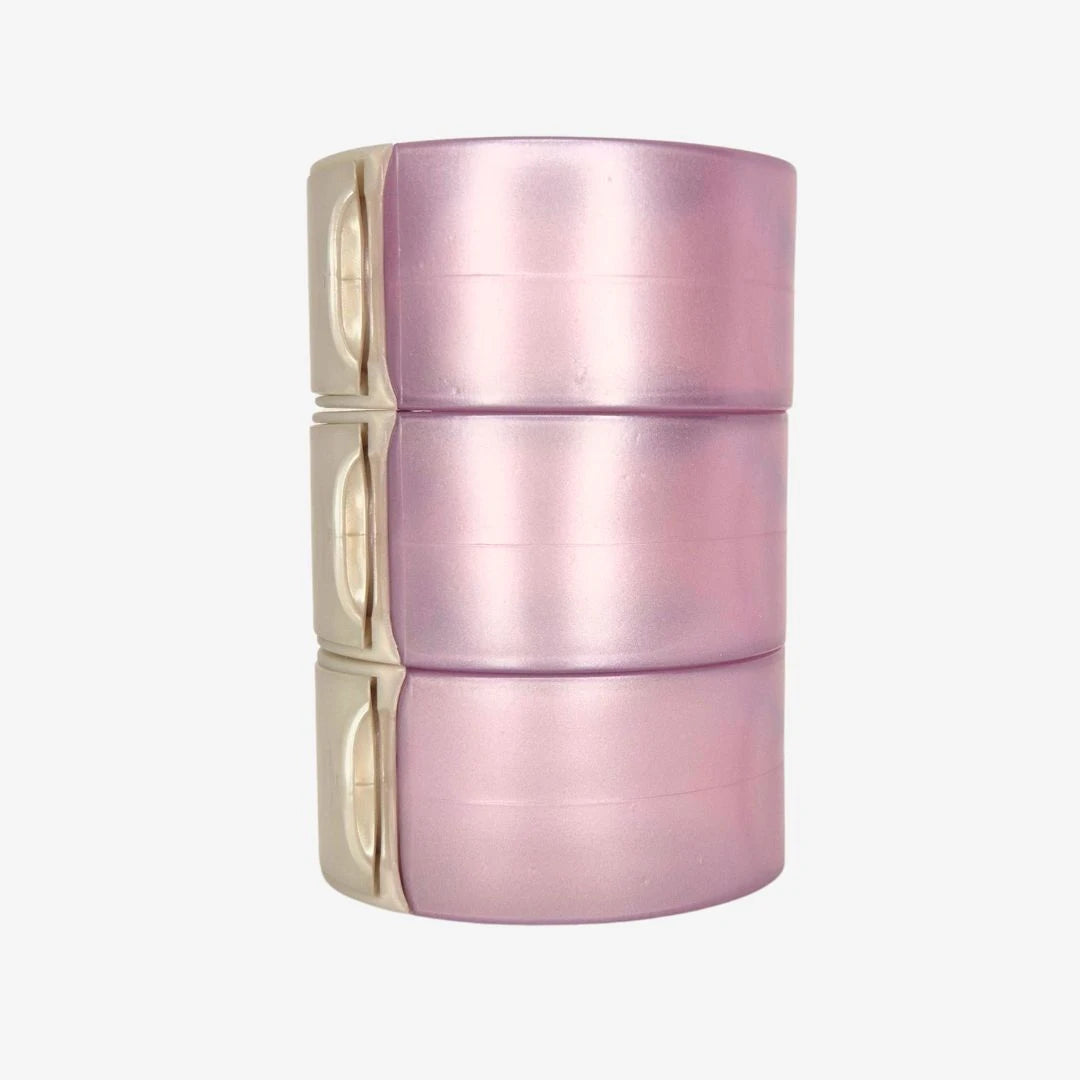 Bottler reseförpackning i 3-pack i färgen gammelrosa med pärlvit kork från Borgert Design.